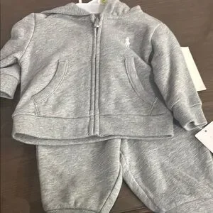 Ralph Lauren Matching Sets Ralph Lauren Light Gray Baby Jogger - Main Image